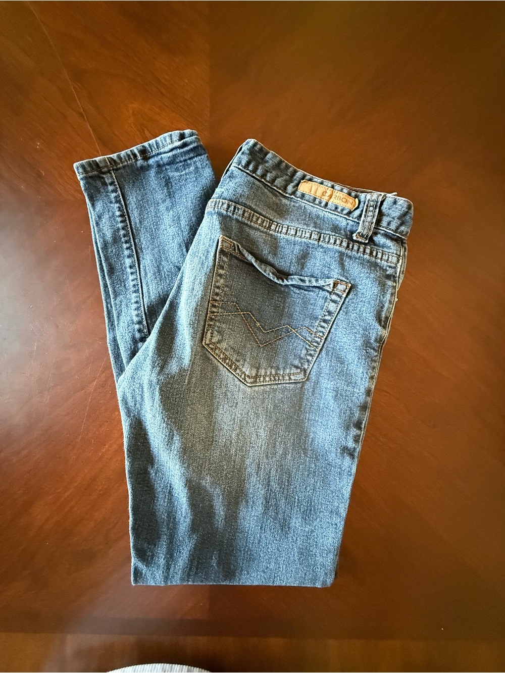 CARBON Classic Men's Blue Denim Jeans - Skinny Flex Fit - Size 34/32